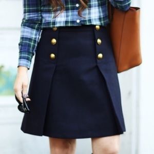 ⭐️NWT⭐️ J.Crew Navy Sailor Skirt-double serge wool
